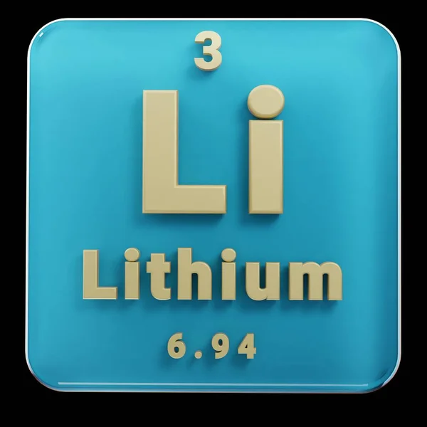주기율표의 리튬의 원소에 아름다운 추상적 삽화들 디자인 렌더링 일러스트 — 스톡 사진