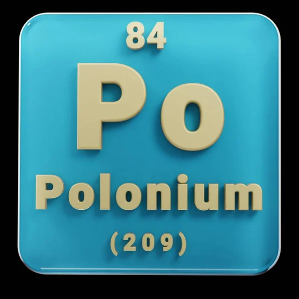 Beautiful Abstract Illustrations Standing Black Red Polonium Element Periodic Table — Stock Photo, Image