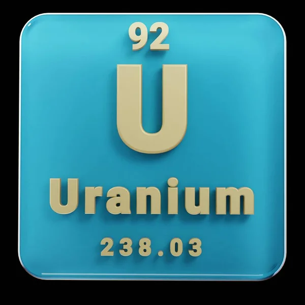 Beautiful Abstract Illustrations Standing Black Red Uranium Element Periodic Table — Stock Photo, Image