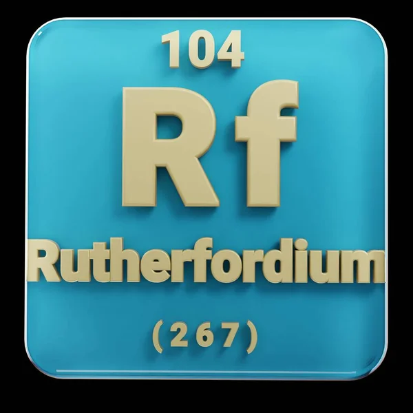 Lindas Ilustrações Abstratas Elemento Rutherfordium Preto Vermelho Tabela Periódica Design — Fotografia de Stock
