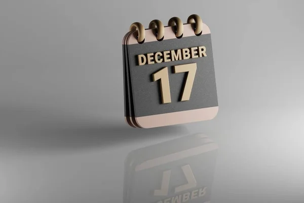 Standing Black Golden Month Lined Desk Calendar Date December Modern — Photo