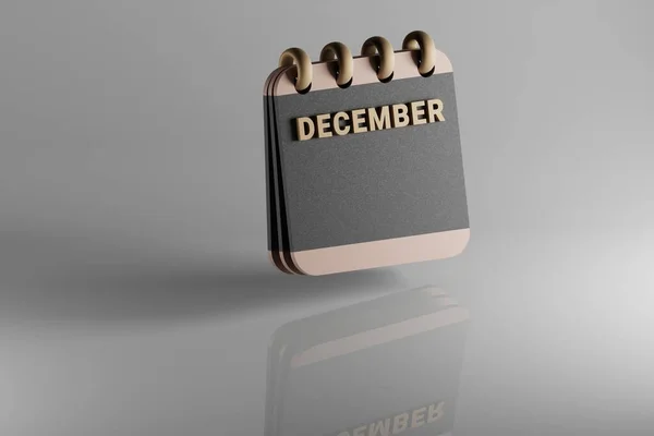 Standing Black Golden Month Lined Desk Calendar Date December Modern — стокове фото