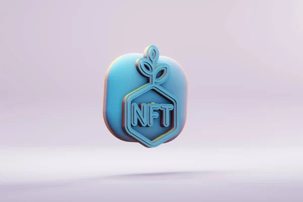 Piękne Ilustracje Abstrakcyjne Niebieski Nft Symbol Inwestycyjny Ikona Jasnym Tle — Zdjęcie stockowe
