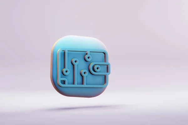 Beautiful Abstract Illustrations Blue Blockchain Digital Wallet Symbol Icons Wonderful — 图库照片