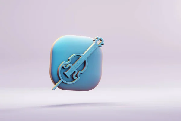 Beautiful Illustration Musical Instrument Blue Inclined Cello Symbol Icons Bright — стокове фото
