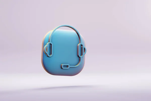 Beautiful Illustration Musical Instrument Blue Blue Headphones Mic Symbol Icons — Stockfoto