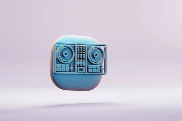 Beautiful Illustration Musical Instrument Blue Mixer Symbol Icons Bright Pink — Stock Fotó