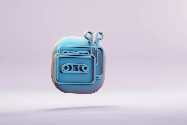 Beautiful Illustration Musical Instrument Blue Walkman Earphones Symbol Icons Bright — 스톡 사진