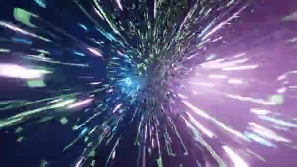Tunel Sci Światłami Neonowymi Abstrakcyjne High Tech Tunelu Jako Tło — Wideo stockowe