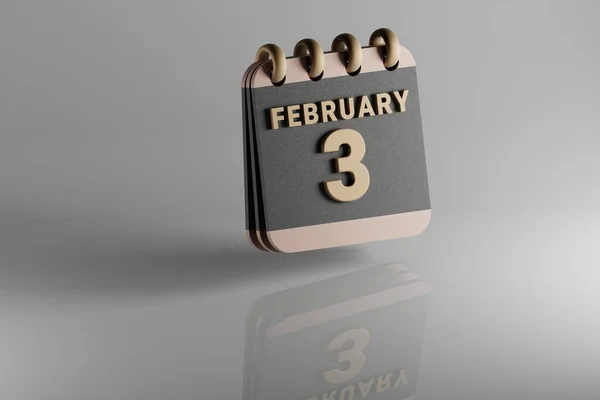 Standing Black Golden Month Lined Desk Calendar Date February Modern — стоковое фото