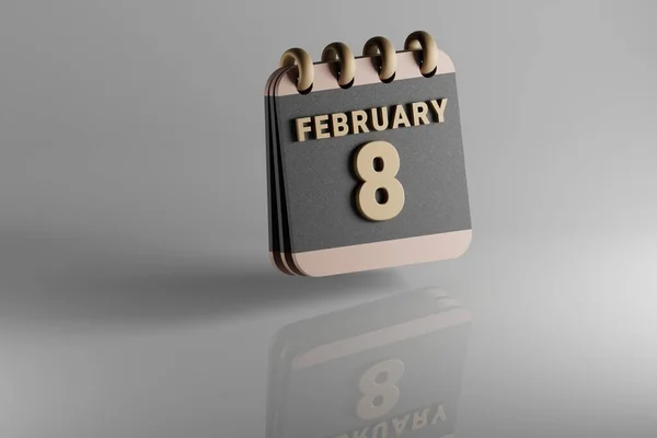 Standing Black Golden Month Lined Desk Calendar Date February Modern — Stock fotografie