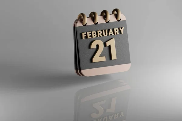 Standing Black Golden Month Lined Desk Calendar Date February Modern —  Fotos de Stock