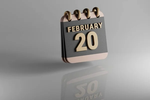 Standing Black Golden Month Lined Desk Calendar Date February Modern — стокове фото