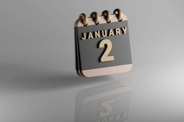 Standing Black Golden Month Lined Desk Calendar Date January Modern — стокове фото