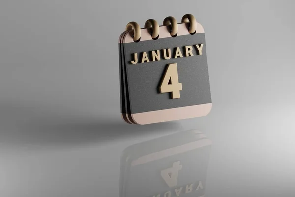 Standing Black Golden Month Lined Desk Calendar Date January Modern —  Fotos de Stock