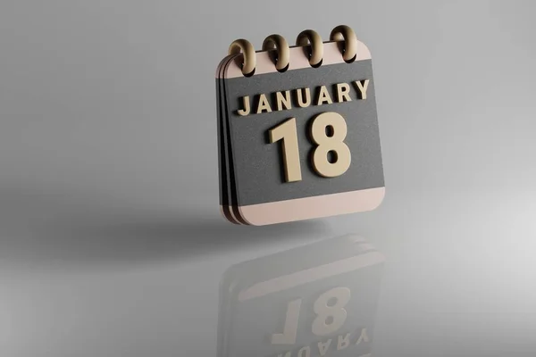 Standing Black Golden Month Lined Desk Calendar Date January Modern — Stockfoto
