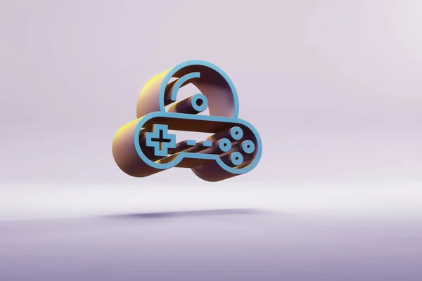 Beautiful Illustration Blue Joystick Video Game Retro Style Symbol Icons — ストック写真
