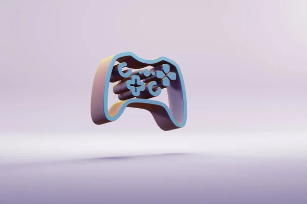 Beautiful Illustration Blue Joystick Video Game Symbol Icons Bright Pink — Stockfoto