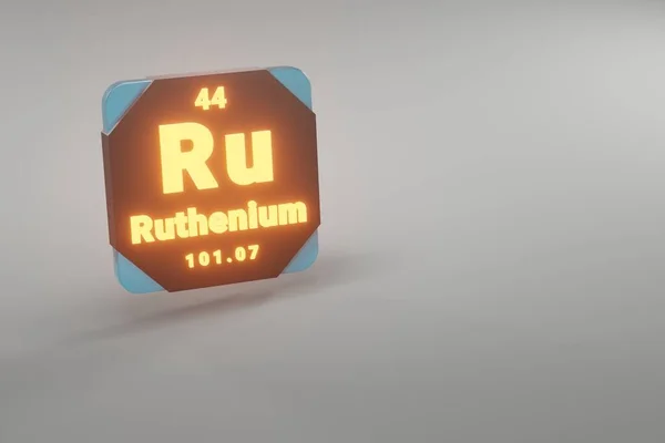 아름다운 추상적 삽화들 주기율표의 불루테늄 원소에 있습니다 디자인 렌더링 일러스트 — 스톡 사진