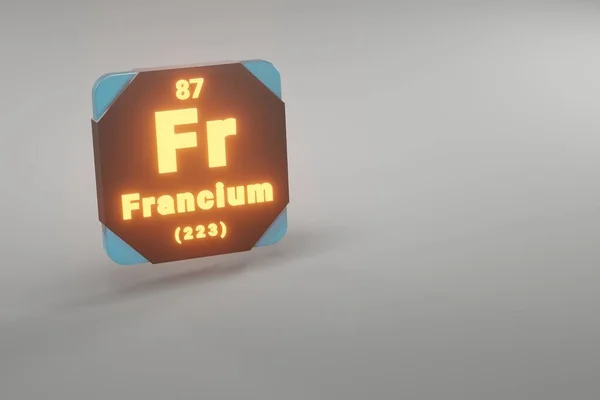 아름다운 추상적 삽화들 주기율표의 프랑슘 원소를 줍니다 디자인 렌더링 일러스트 — 스톡 사진
