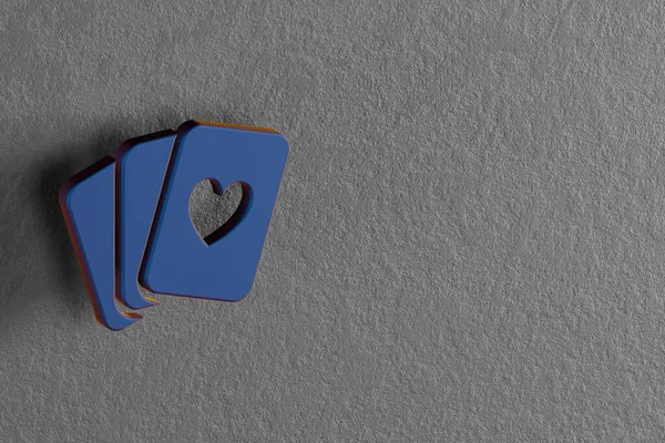 Ilustrasi Abstrak Indah Blue Pair Cards Simbol Ikon Pada Latar — Stok Foto