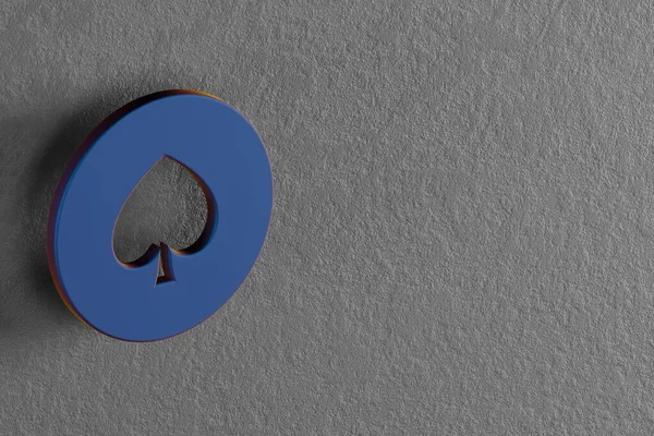 Ilustrasi Abstrak Yang Indah Blue Spades Simbol Token Pada Latar — Stok Foto