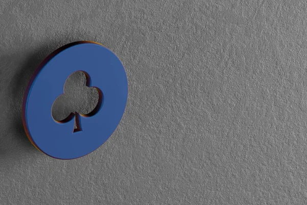아름다운 추상적 Blue Club Chip 배경의 아이콘이다 렌더링 일러스트 설계를 — 스톡 사진
