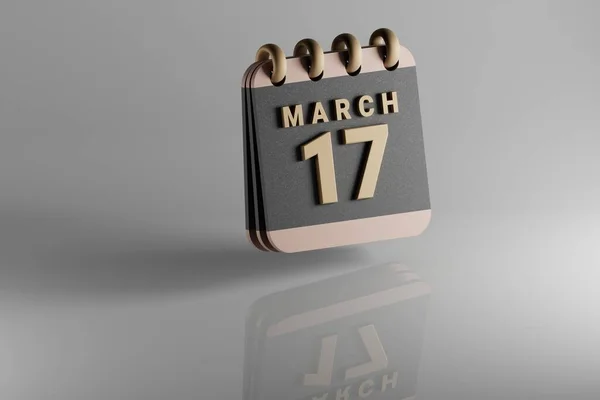 Standing Black Golden Month Lined Desk Calendar Date March Modern — Zdjęcie stockowe
