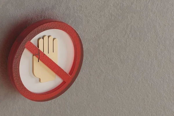 Beautiful Abstract Illustration Forbidden Hand Prohibition Warning Symbol Icon Grey — Stock Fotó