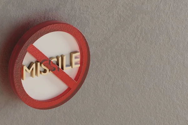 Beautiful Abstract Illustration Missile Forbidden Prohibiting Sign Prohibition Warning Symbol — Fotografia de Stock