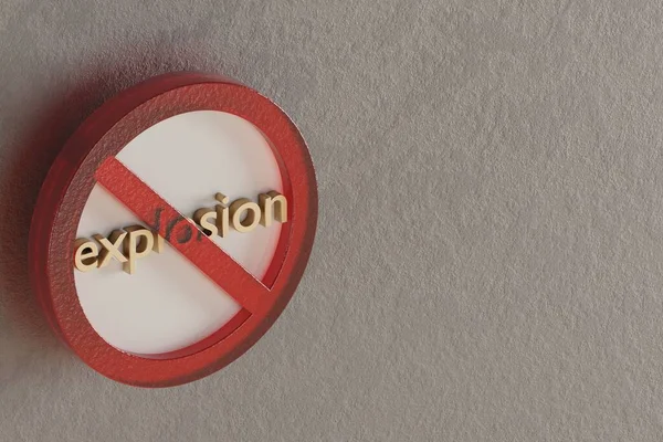 Beautiful Abstract Illustration Explosion Forbidden Prohibiting Sign Prohibition Warning Symbol — Stockfoto