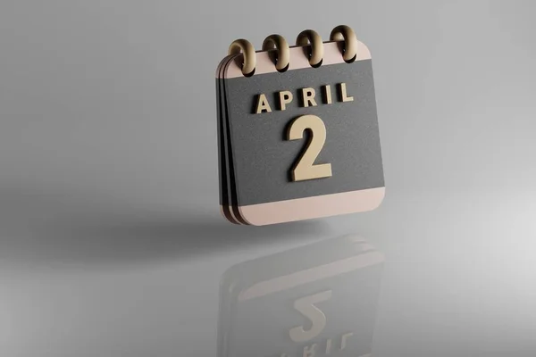 Standing Black Golden Month Lined Desk Calendar Date April Modern — ストック写真