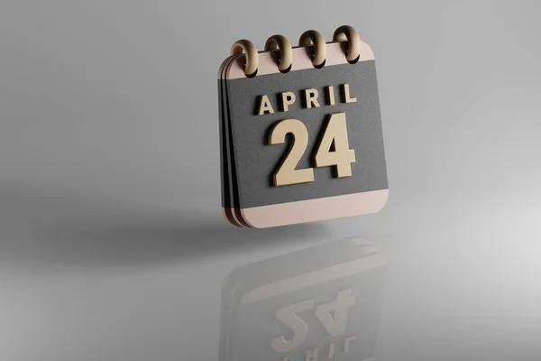 Standing Black Golden Month Lined Desk Calendar Date April Modern — ストック写真