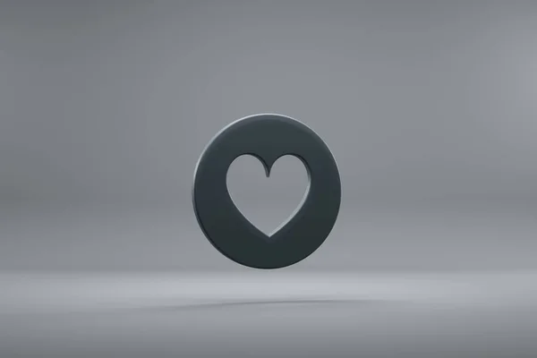 Beautiful Illustration Hearts Token Dark Symbol Icons Grey Background Rendering — Stock Photo, Image