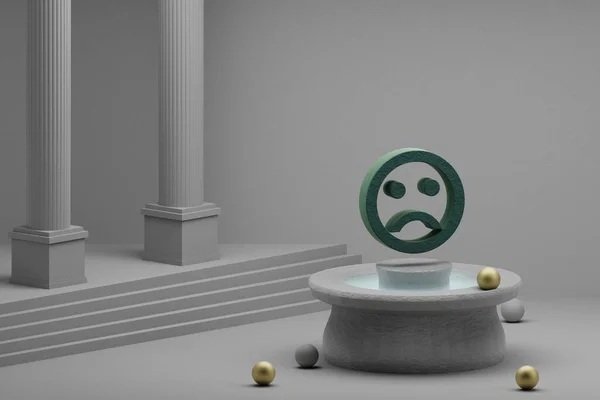 Όμορφη Αφηρημένη Εικονογράφηση Πράσινο Emoji Emotions Σύμβολο Εικονίδιο Ένα Συντριβάνι — Φωτογραφία Αρχείου