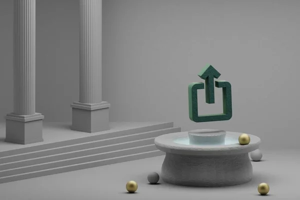 Schöne Abstrakte Illustrationen Green Share Symbol Symbol Auf Einem Brunnen — Stockfoto