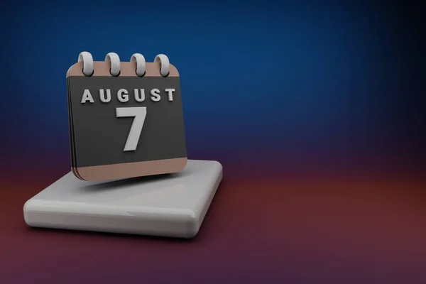 Standing Black Red Month Lined Desk Calendar Date August Modern — Foto Stock