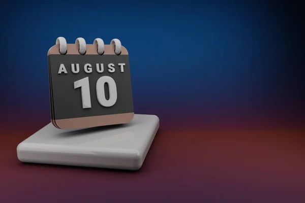 Standing Black Red Month Lined Desk Calendar Date August Modern — Stock Fotó