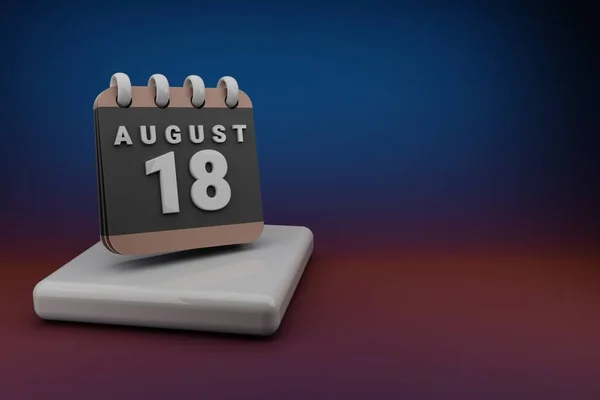 Standing Black Red Month Lined Desk Calendar Date August Modern — Fotografia de Stock