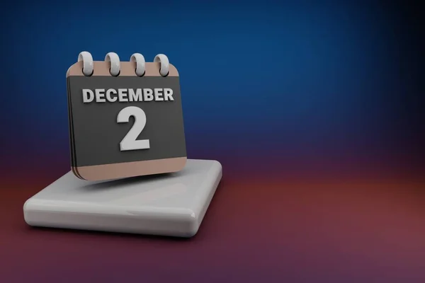 Standing Black Red Month Lined Desk Calendar Date December Modern — Foto Stock