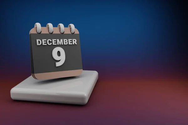 Standing Black Red Month Lined Desk Calendar Date December Modern — Stock Fotó