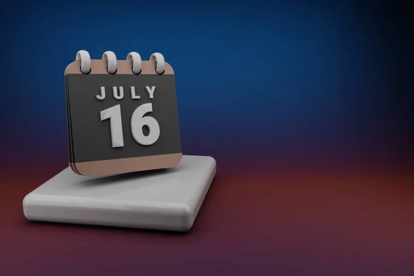 Standing Black Red Month Lined Desk Calendar Date July Modern — Stockfoto