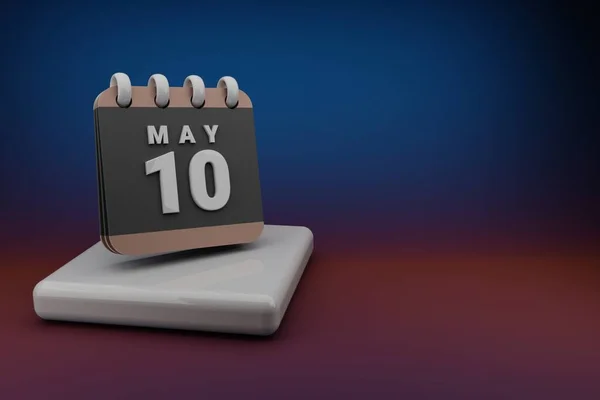 Standing Black Red Month Lined Desk Calendar Date May Modern — Stok fotoğraf