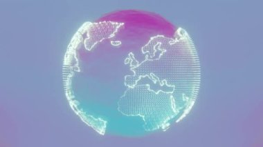 Dünya 'nın holografik bir şekilde üç boyutlu olarak yorumlanması gezegenimize eşsiz ve geleceksel bir perspektif sunuyor. Holografik Dünya kıtalar ve okyanuslar titreyerek zarifçe döner..