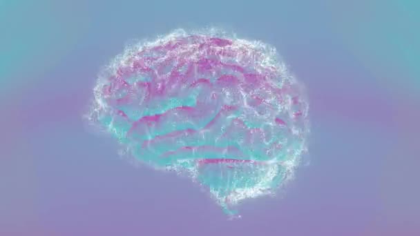 这种对人脑的创造性描述对于涉及神经科学 技术与生物学的交叉 未来主义医学概念和数字艺术的主题来说是完美的 — 图库视频影像