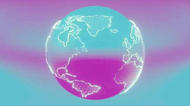 Abstrakt Återgivning Jorden Holografisk Stil Erbjuder Ett Unikt Och Futuristiskt — Stockvideo