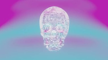 Holografik bir kafatası, ürkütücü bir güzellik ve tekno-sanatçılık karışımı ile geleceksel ve ruhani bir görüntü sergiliyor..