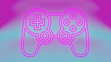 Oyun ve kontrolü sembolize eden, parlak, modern bir tasarımla arka plana karşı duran bir joystick 'in çizimi.
