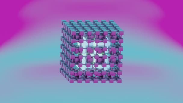 五彩缤纷的立方体创造了一个充满活力 抽象的背景 提供了一个有趣而又现代的几何美学 — 图库视频影像