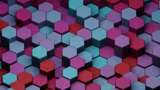 Hexagonale Abstracte Achtergrond Met Een Verloop Van Blauw Naar Violet — Stockvideo